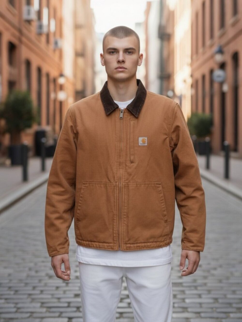 Carhartt Jacket Work Coat Mens Small Brown OJ3370-M Cotton
